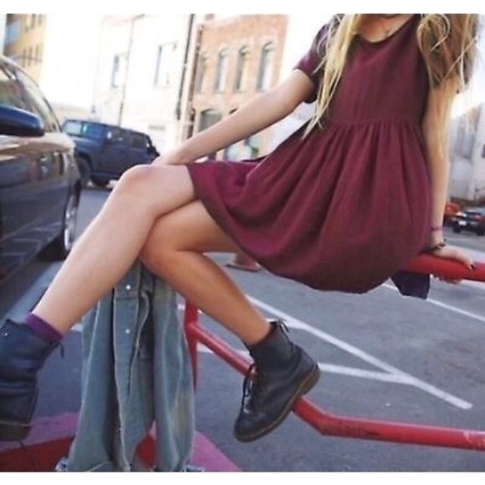 Maroon Nicolette Babydoll dress